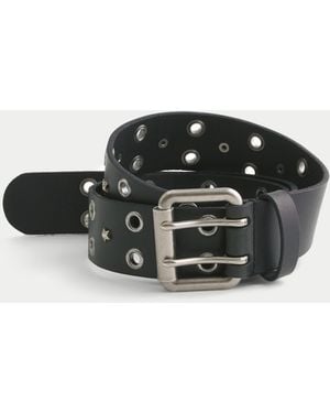 Hollister Star-studded Leather Belt - Black