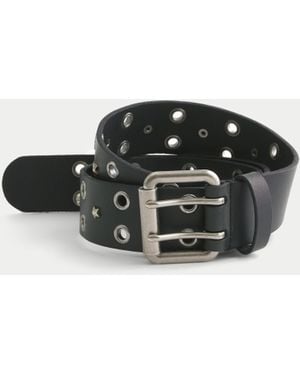 Hollister Star-studded Leather Belt - Black