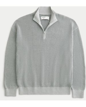 Hollister Boxy Quarter-zip Jumper - Grey