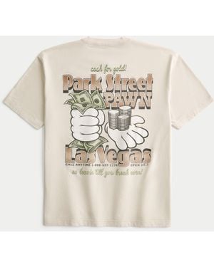 Hollister Boxy Park Street Pawn Graphic Tee - Natural