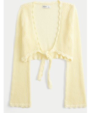 Hollister Long-sleeve Tie Front Shrug - Yellow
