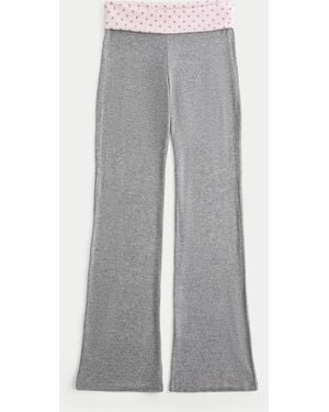 Hollister Always Cosy Foldover Flare Trousers - Grey