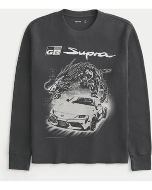 Hollister Thermal Long-sleeve Toyota Supra Graphic Tee - Grey