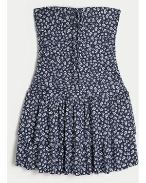 Hollister Strapless Knit Skort Dress - Blue