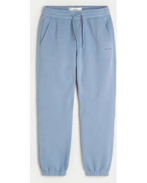 Hollister Relaxed Fleece Logo Joggers - Blue