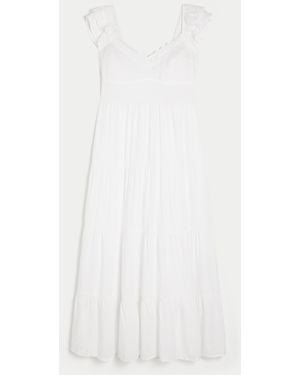 Hollister Short-sleeve Midi Dress - White
