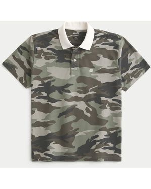 Hollister Relaxed Camo Polo - Grey