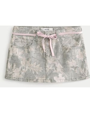Hollister Low-rise Pink Shoelace Camo Mini Skort - Metallic