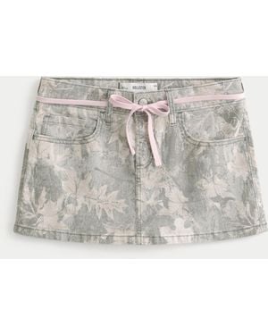 Hollister Low-rise Pink Shoelace Camo Mini Skort - Metallic