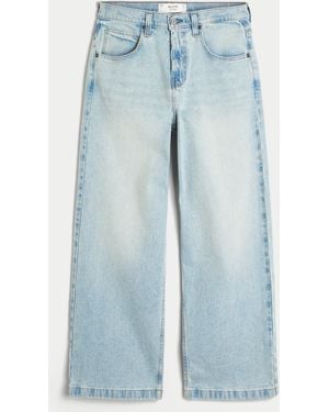 Hollister Light Wash Super Baggy Jeans - Blue