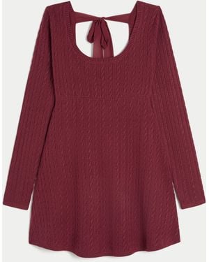Hollister Tie Back Babydoll Jumper Mini Dress - Red