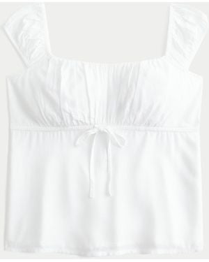 Hollister On/off-the-shoulder Scoop Babydoll Top - White