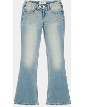 Hollister Low-rise Medium Wash Tab Waist Y2k Bootcut Jeans - Blue