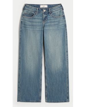 Hollister Low-rise Medium Wash Los Angeles Graphic Baggy Jeans - Blue