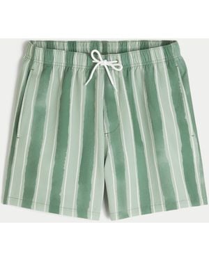 Hollister Mid-thigh Volley Swim Trunks - Green