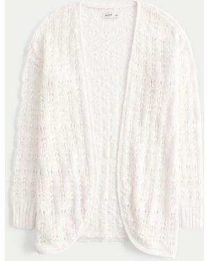 Hollister Long-length No-close Cardigan - White