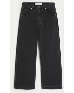 Hollister Washed Black Star Graphic Super Baggy Jeans