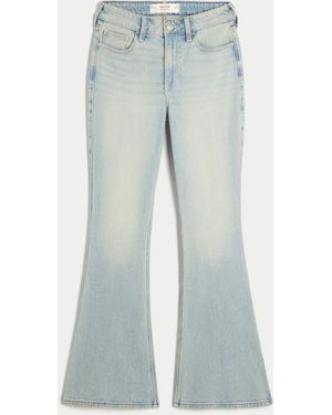 Hollister High-rise Light Wash Star Pocket Flare Jeans - Blue