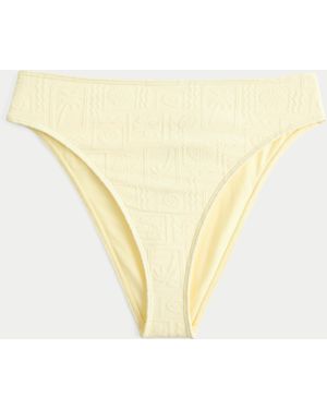 Hollister Curvy High-waist Jacquard Cheeky Bikini Bottom - Yellow