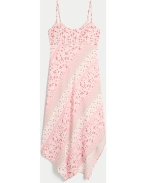 Hollister Asymmetrical Hem Midi Dress - Pink