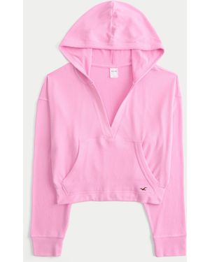 Hollister Always Cosy V-neck Hoodie - Pink