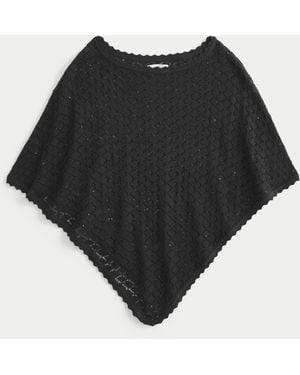 Hollister Open-stitch Sequin Poncho - Black