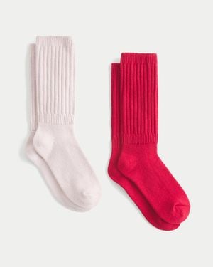 Hollister Ribbed Socks 2-pack - Pink