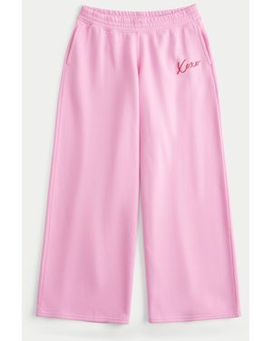 Hollister Hollister Feel Good Xoxo Graphic Baggy Joggers - Pink