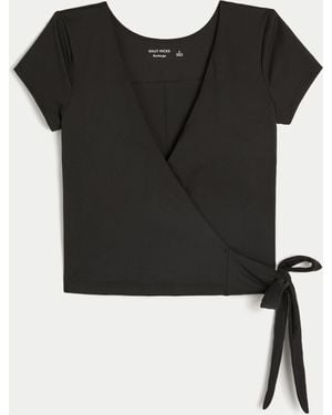 Hollister Gilly Hicks Active Recharge Wrap Top - Black