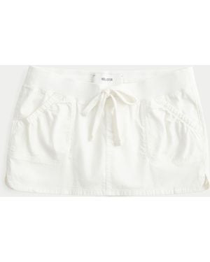 Hollister Hollister Remi Ultra Low-rise Poplin Mini Skort - Natural