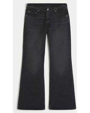 Hollister Washed Black Flare Jeans - Blue