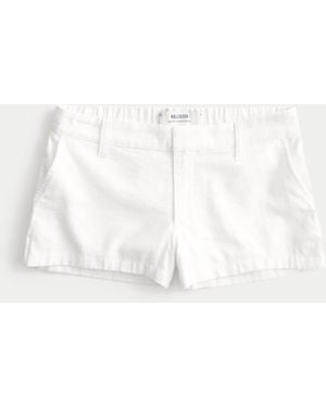 Hollister Low-rise Linen-blend Shortie Shorts - White
