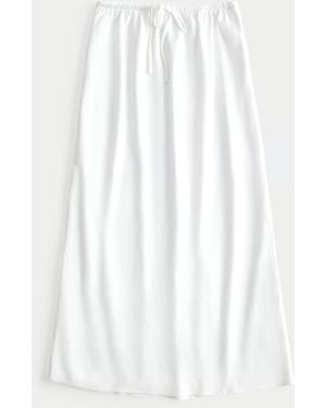 Hollister Linen Blend Maxi Skirt - White