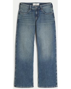 Hollister Low-rise Y2k Dark Wash Baggy Jeans - Blue