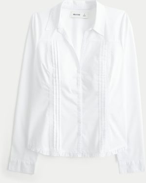Hollister Lace Inset Button Front Shirt - White