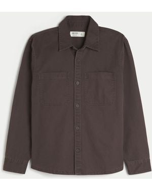 Hollister Relaxed Denim Overshirt - Brown