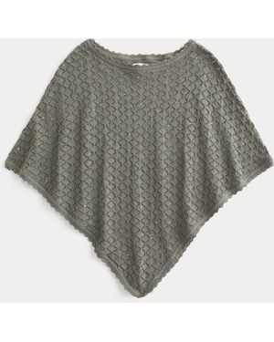 Hollister Open-stitch Sequin Poncho - Grey