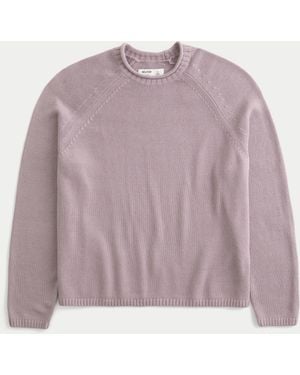 Hollister Boxy Roll-neck Crew Jumper - Purple