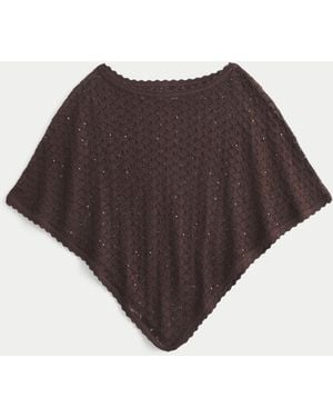 Hollister Open-stitch Sequin Poncho - Brown