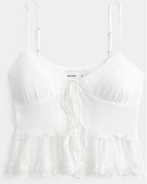 Hollister Chiffon Ruffle Cami - White