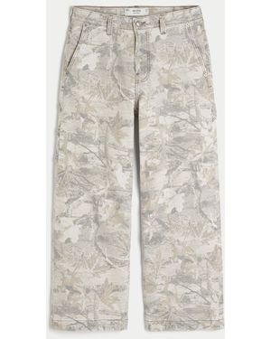 Hollister Camo Super Baggy Jeans - White