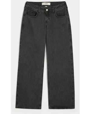 Hollister Curvy Low-rise Washed Black Baggy Jeans - Grey