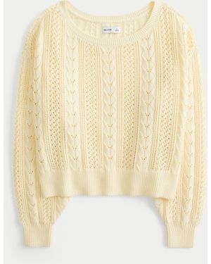 Hollister Cable-knit Jumper - Natural