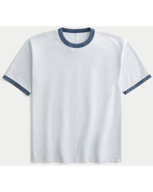 Hollister Boxy Heavyweight Cotton Crew T-shirt - Blue