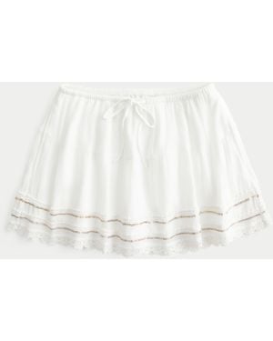 Hollister Lace Hem Mini Skort - White