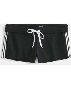 Hollister Side Stripe Fleece Mini Shorts - Black