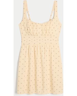 Hollister Scoop Babydoll Mini Dress - Natural