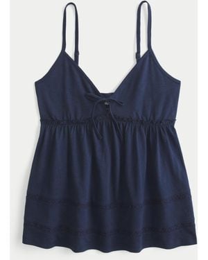Hollister Tie-front Babydoll Top - Blue