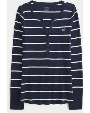 Hollister Long-sleeve Icon Henley - Blue