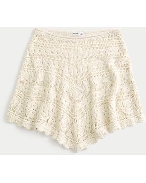 Hollister Stitchy Crochet-style Poncho - Natural